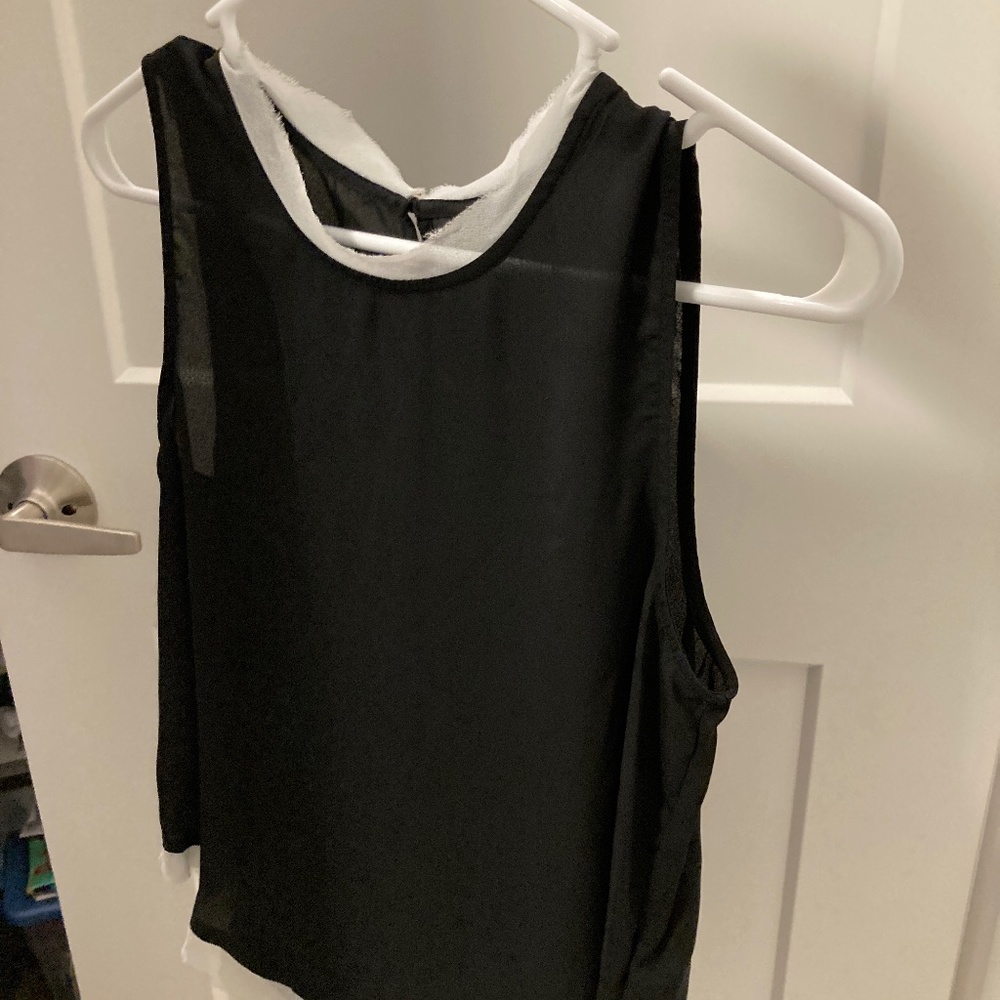 Black and white, silk tank